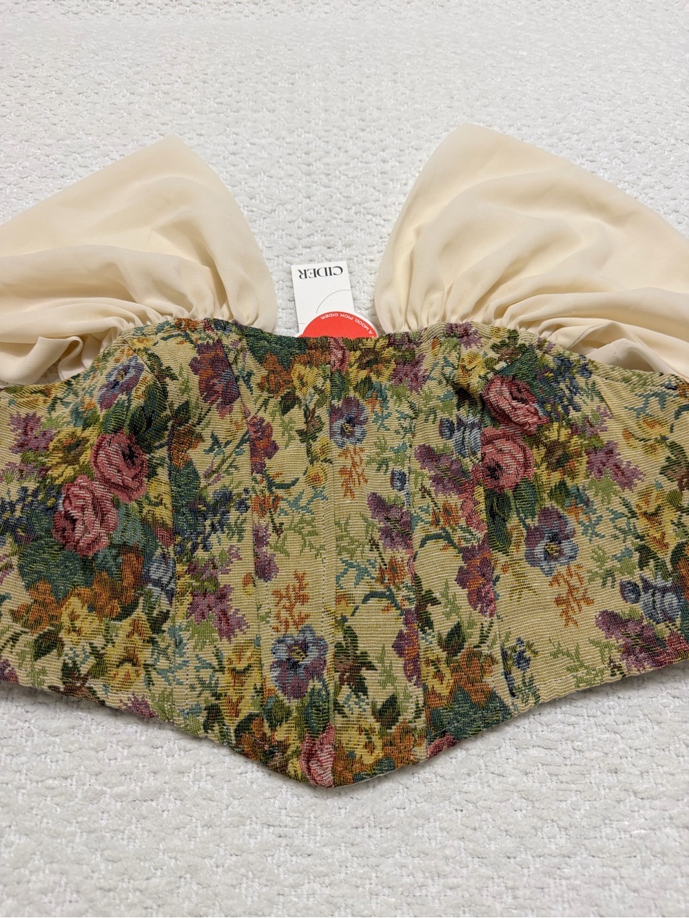 Cider Floral Off Shoulder Corset Top Women’s Size Large NWT - Picture 6 of 12